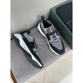 Berluti Shadow Light Knitted Leather Sneakers For Men Gray