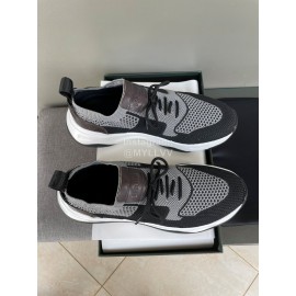 Berluti Shadow Light Knitted Leather Sneakers For Men Gray