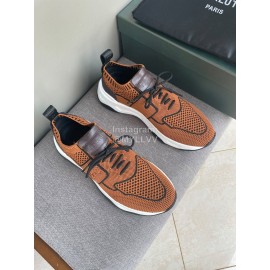 Berluti Shadow Light Knitted Leather Sneakers For Men Brown