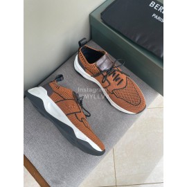 Berluti Shadow Light Knitted Leather Sneakers For Men Brown