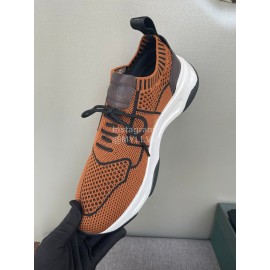 Berluti Shadow Light Knitted Leather Sneakers For Men Brown