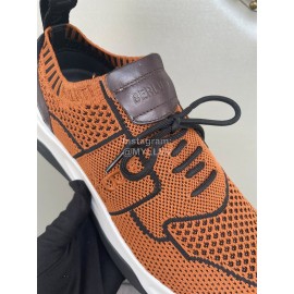 Berluti Shadow Light Knitted Leather Sneakers For Men Brown