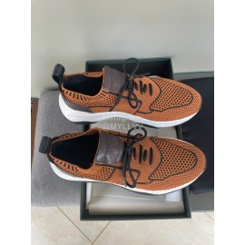 Berluti Shadow Light Knitted Leather Sneakers For Men Brown