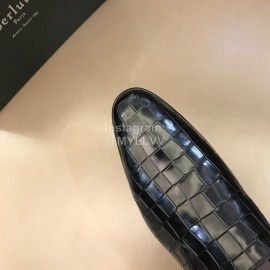 Berluti Fashion Plaid Calf Leather Casual Scandals For Men Black