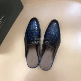 Berluti Fashion Plaid Calf Leather Casual Scandals For Men Blue