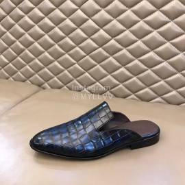 Berluti Fashion Plaid Calf Leather Casual Scandals For Men Blue