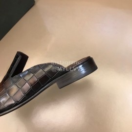 Berluti Fashion Plaid Calf Leather Casual Scandals For Men Coffee