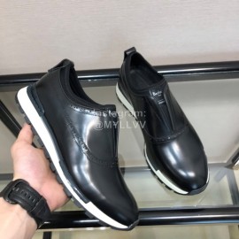 Berluti Calf Leather Casual Shoes For Men Black