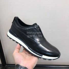 Berluti Calf Leather Casual Shoes For Men Black