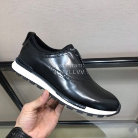 Berluti Calf Leather Casual Shoes For Men Black