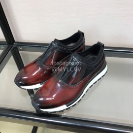 Berluti Calf Leather Casual Shoes For Men Reddish Brown