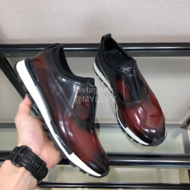 Berluti Calf Leather Casual Shoes For Men Reddish Brown