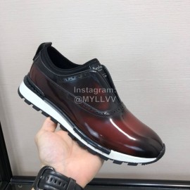 Berluti Calf Leather Casual Shoes For Men Reddish Brown
