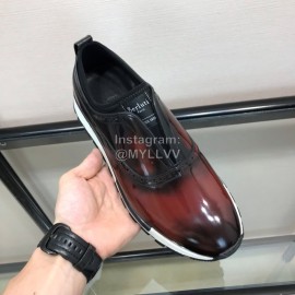 Berluti Calf Leather Casual Shoes For Men Reddish Brown