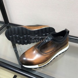Berluti Calf Leather Casual Shoes For Men Brown