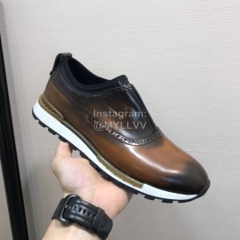Berluti Calf Leather Casual Shoes For Men Brown