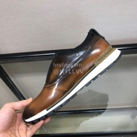 Berluti Calf Leather Casual Shoes For Men Brown