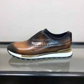 Berluti Calf Leather Casual Shoes For Men Brown