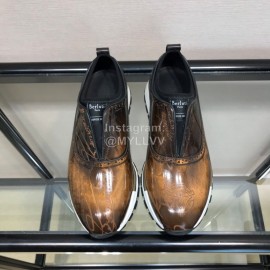 Berluti Brown Calf Leather Casual Shoes For Men 