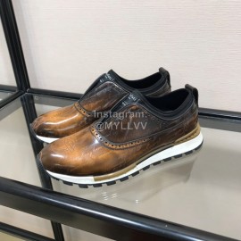 Berluti Brown Calf Leather Casual Shoes For Men 
