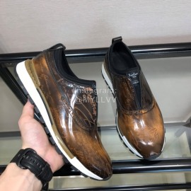 Berluti Brown Calf Leather Casual Shoes For Men 