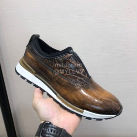 Berluti Brown Calf Leather Casual Shoes For Men 