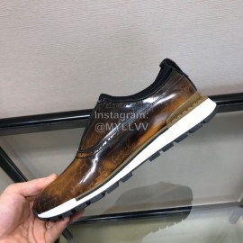 Berluti Brown Calf Leather Casual Shoes For Men 