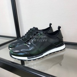 Berluti Calf Leather Casual Sneakers For Men Green