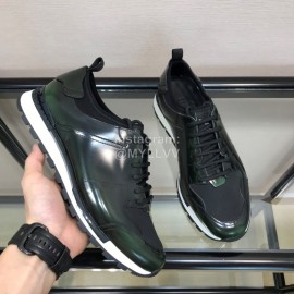 Berluti Calf Leather Casual Sneakers For Men Green