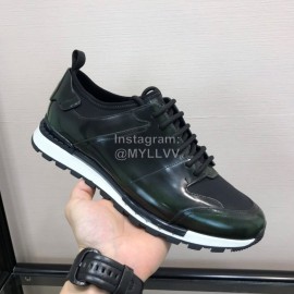 Berluti Calf Leather Casual Sneakers For Men Green