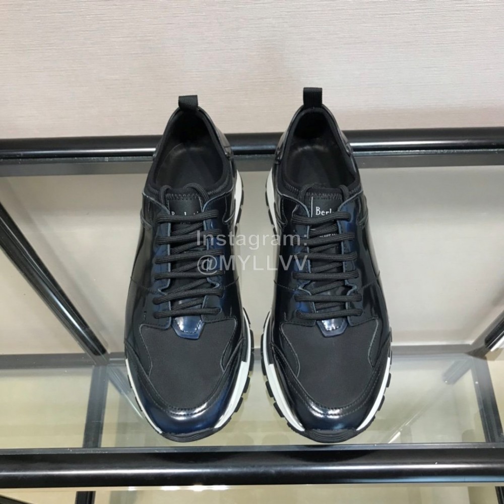 Berluti Calf Leather Casual Sneakers For Men Blue