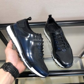 Berluti Calf Leather Casual Sneakers For Men Blue