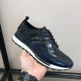 Berluti Calf Leather Casual Sneakers For Men Blue