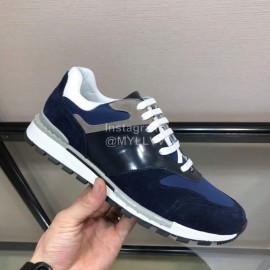 Berluti Calf Leather Elastic Cloth Casual Sneakers For Men Blue