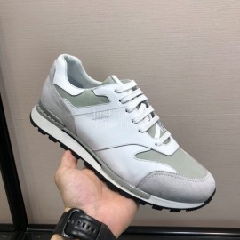 Berluti Calf Leather Elastic Cloth Casual Sneakers For Men White