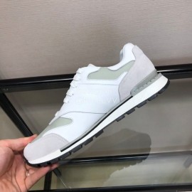 Berluti Calf Leather Elastic Cloth Casual Sneakers For Men White