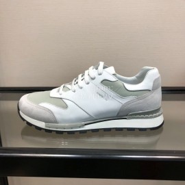 Berluti Calf Leather Elastic Cloth Casual Sneakers For Men White