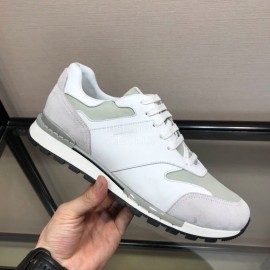 Berluti Calf Leather Elastic Cloth Casual Sneakers For Men White