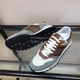 Berluti Calf Leather Elastic Cloth Casual Sneakers For Men Gray
