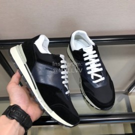 Berluti Calf Leather Elastic Cloth Casual Sneakers For Men Black
