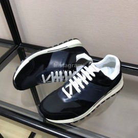 Berluti Calf Leather Elastic Cloth Casual Sneakers For Men Black