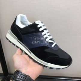 Berluti Calf Leather Elastic Cloth Casual Sneakers For Men Black