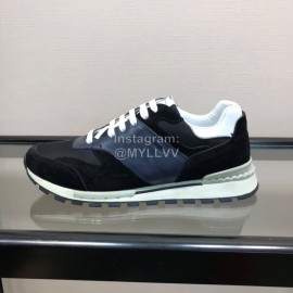 Berluti Calf Leather Elastic Cloth Casual Sneakers For Men Black