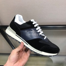 Berluti Calf Leather Elastic Cloth Casual Sneakers For Men Black