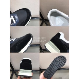 Berluti Calf Leather Elastic Cloth Casual Sneakers For Men Black