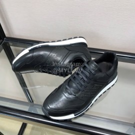 Berluti Calf Leather Casual Board Shoes For Men Black
