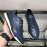 Berluti Calf Leather Casual Board Shoes For Men Navy