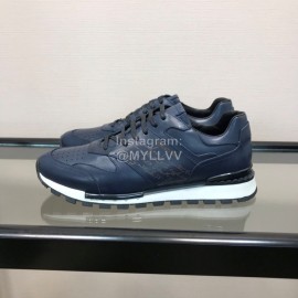 Berluti Calf Leather Casual Board Shoes For Men Navy