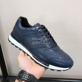 Berluti Calf Leather Casual Board Shoes For Men Navy