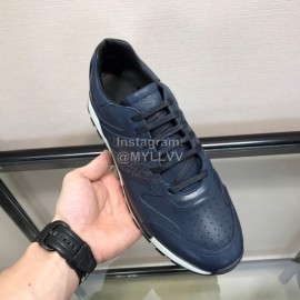 Berluti Calf Leather Casual Board Shoes For Men Navy